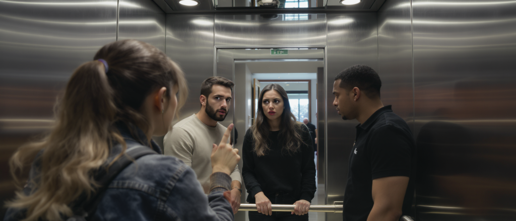 trois amis en vacances vivent une expérience troublante : une femme les suit dans l’ascenseur et les accuse subitement d’intrusion. découvrez les détails exclusifs de cette confrontation inattendue et inquiétante.